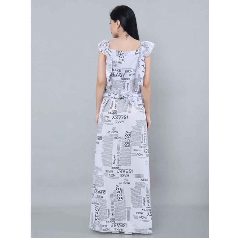 Generic Women's Casual Crepe Sleeveless Dress (White) - Image 3