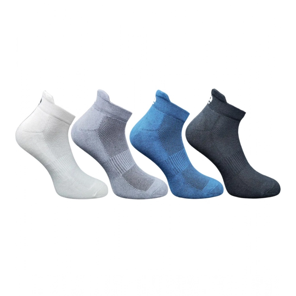 Generic 4_Pair Set Unisex Casual Bamboo Cotton Printed Ankle Length Socks (Multicolor)