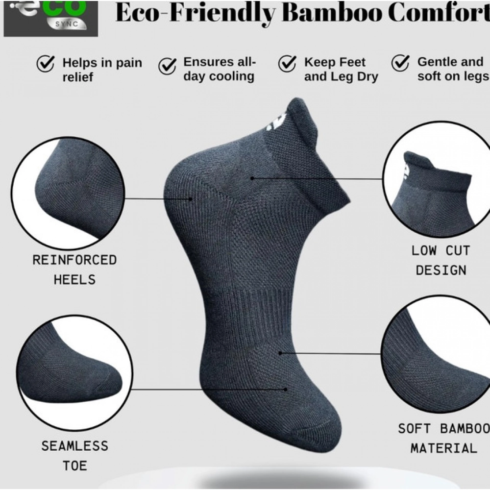 Generic 4_Pair Set Unisex Casual Bamboo Cotton Printed Ankle Length Socks (Multicolor) - Image 4