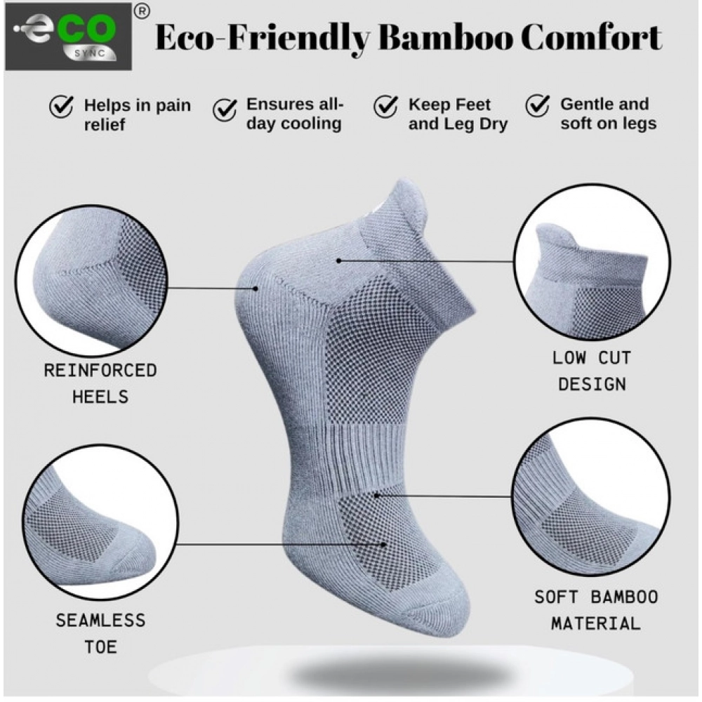 Generic 4_Pair Set Unisex Casual Bamboo Cotton Printed Ankle Length Socks (Multicolor) - Image 4