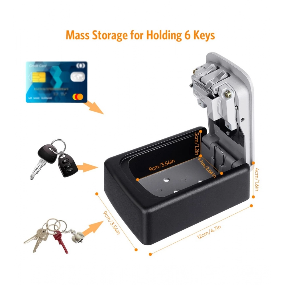 Generic Wall-Mounted ABS Plastic Key Lock Box (Grey-Black ) - Image 2