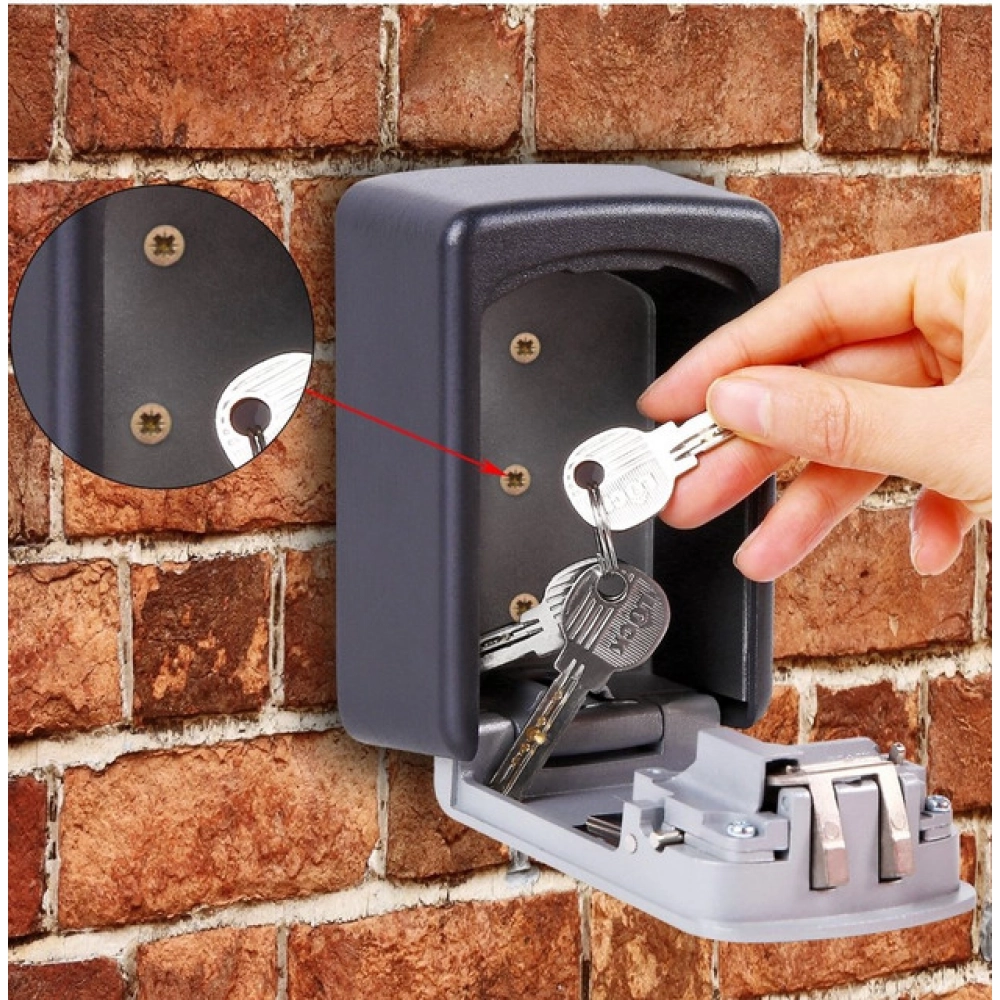 Generic Wall-Mounted ABS Plastic Key Lock Box (Grey-Black ) - Image 4