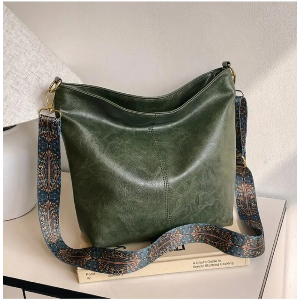 Generic Women's PU Leather Zipper Handbag (Green) - Image 4
