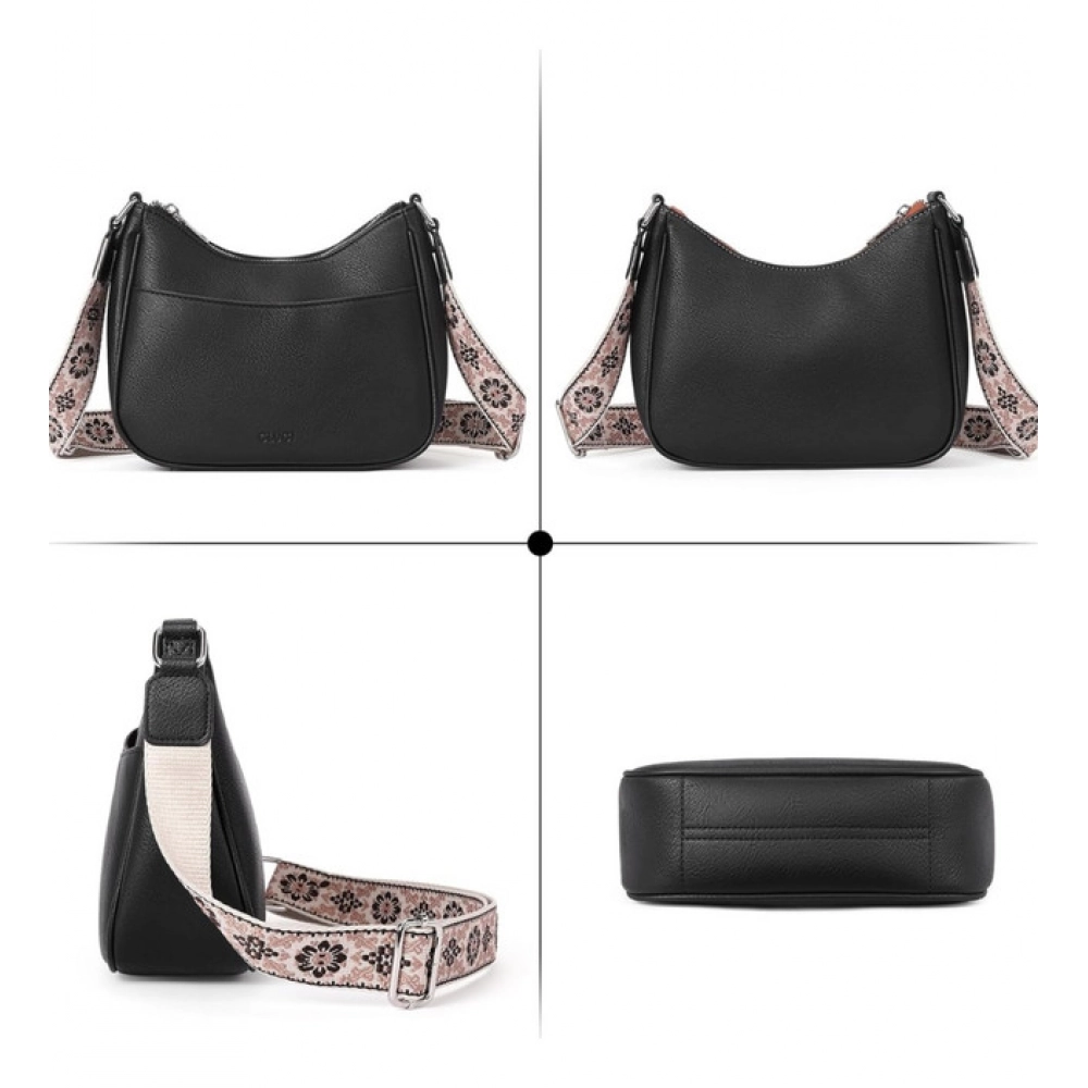 Generic Women's PU Leather Zipper Sling Bag (Black) - Image 2