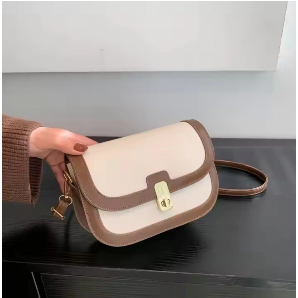 Generic Women's PU Leather Zipper Sling Bag (Beige) - Image 2