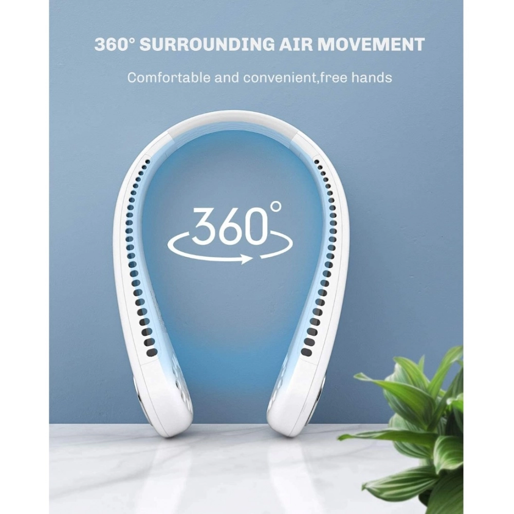 Generic Plastic USB Rechargeable Wearable Neck Fan (Single Piece) - Image 2