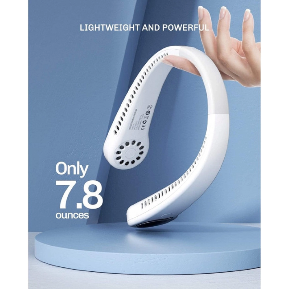 Generic Plastic USB Rechargeable Wearable Neck Fan (Single Piece) - Image 3