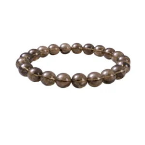 Generic Natural Crystal 8mm Smoky Quartz Bracelet  (Brown)