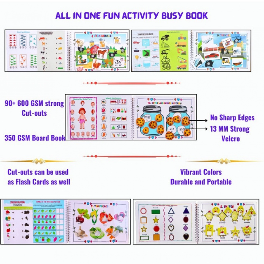Generic My First Busy Book – Fun And Educational Activity Kit for Kids (2-4 Years, Multicolor) - Image 2