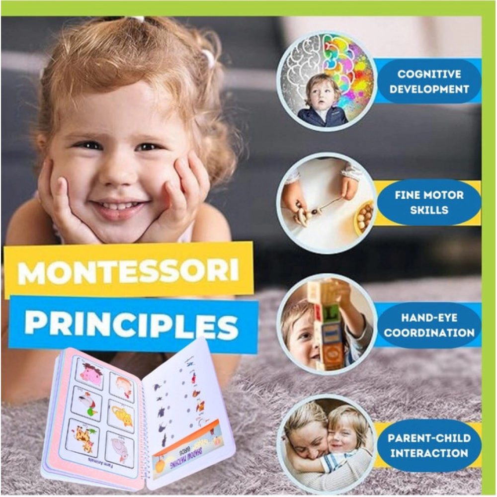 Generic Montessori Busy Book Benefits– Complete Early Learning Activity Book (2–4 Years, Multicolor) - Image 2