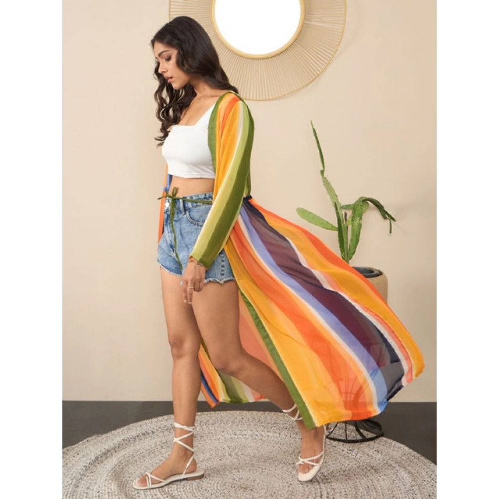 Generic Women's Polyester Crepe Printed Long Sleeves Shrug (Multicolor) - Image 4