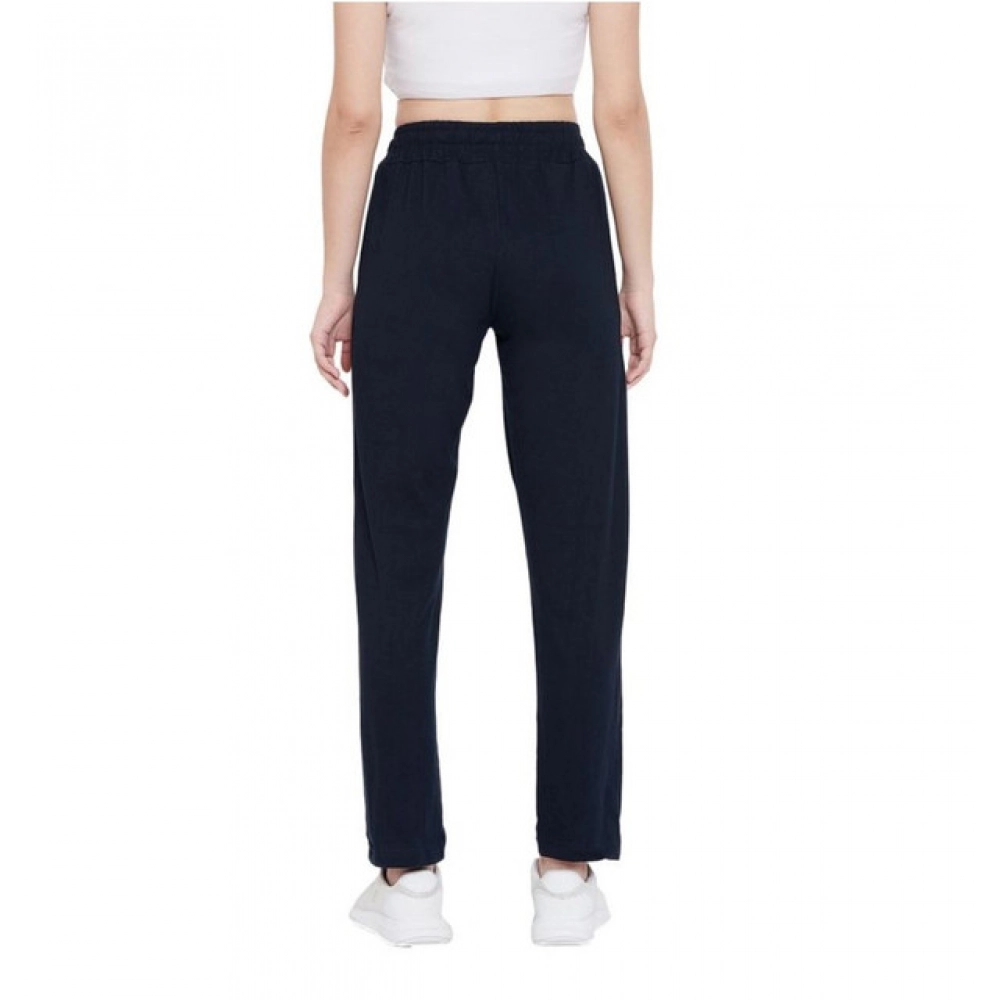 Generic Women's Cotton Solid Elasticated Track Pants (Navy) - Image 2