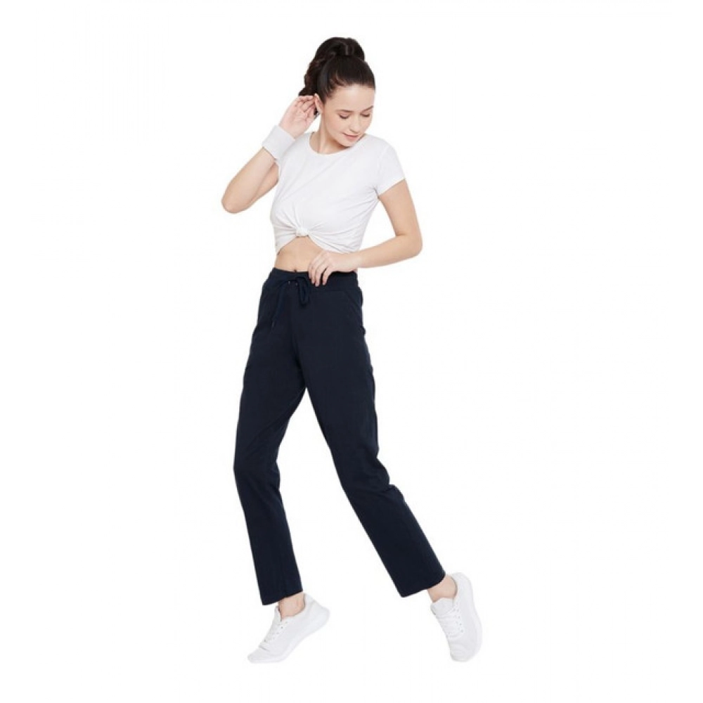 Generic Women's Cotton Solid Elasticated Track Pants (Navy) - Image 3