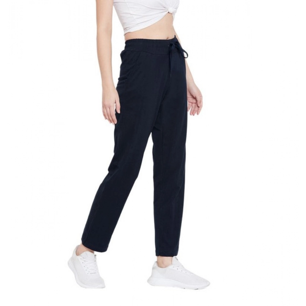 Generic Women's Cotton Solid Elasticated Track Pants (Navy) - Image 4