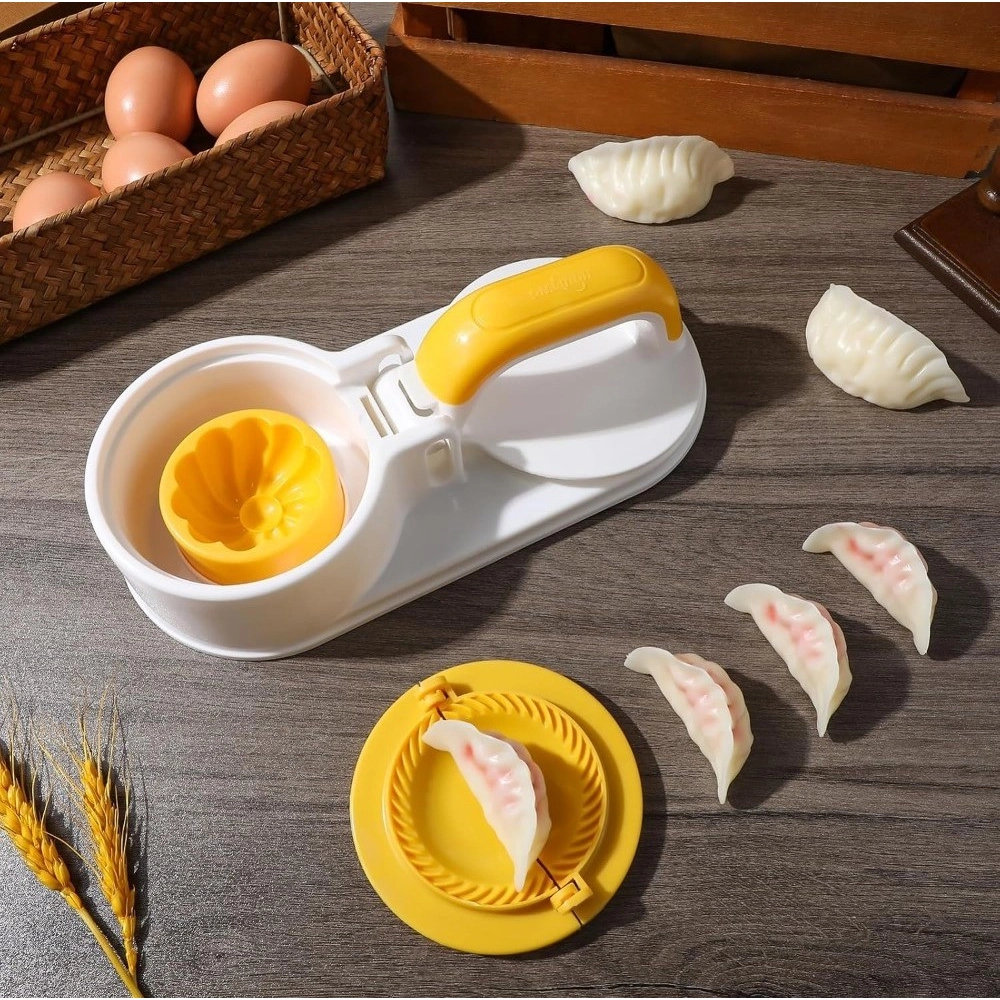 Generic Plastic Solid Dumpling Maker Mold Press (Yellow-White) - Image 2