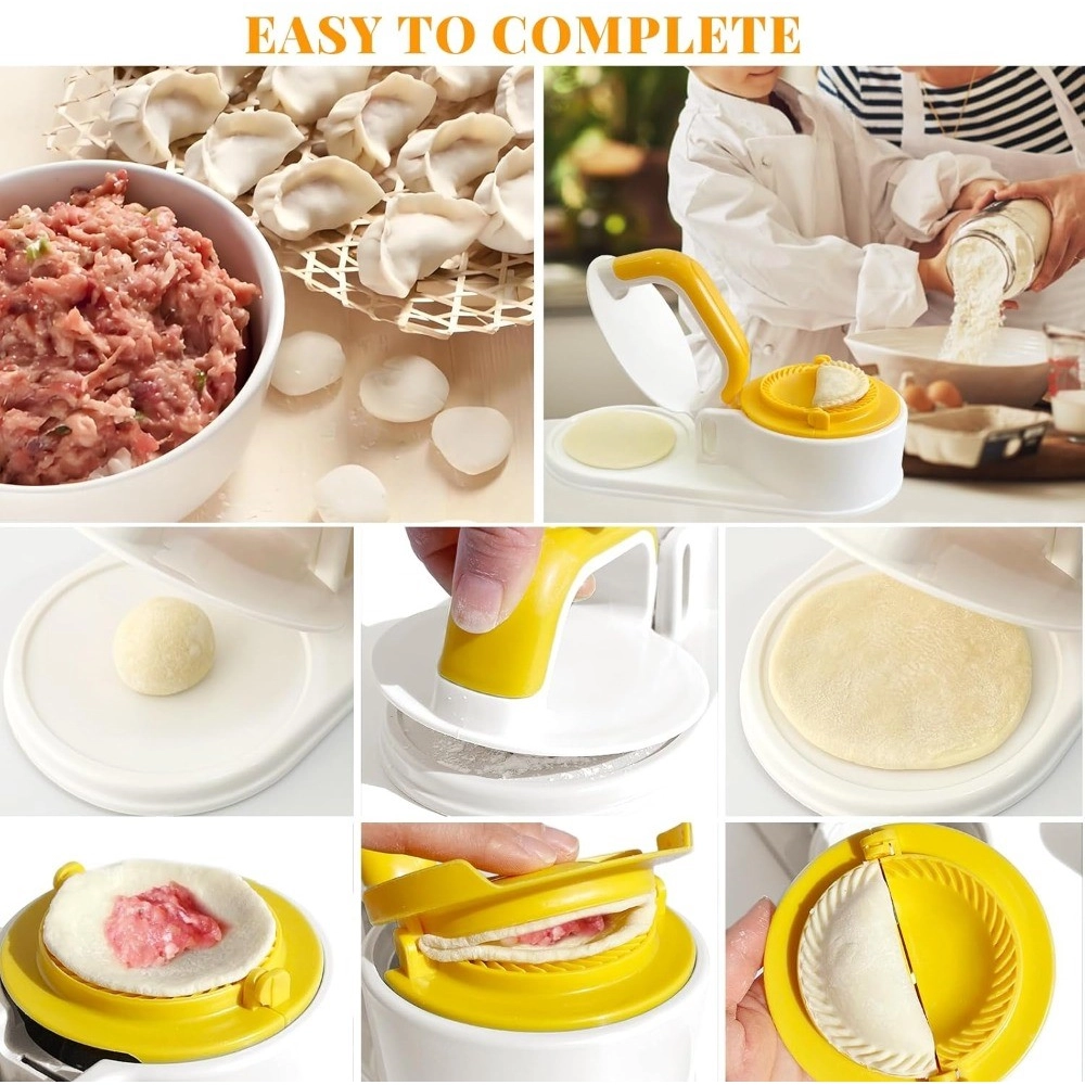 Generic Plastic Solid Dumpling Maker Mold Press (Yellow-White) - Image 4