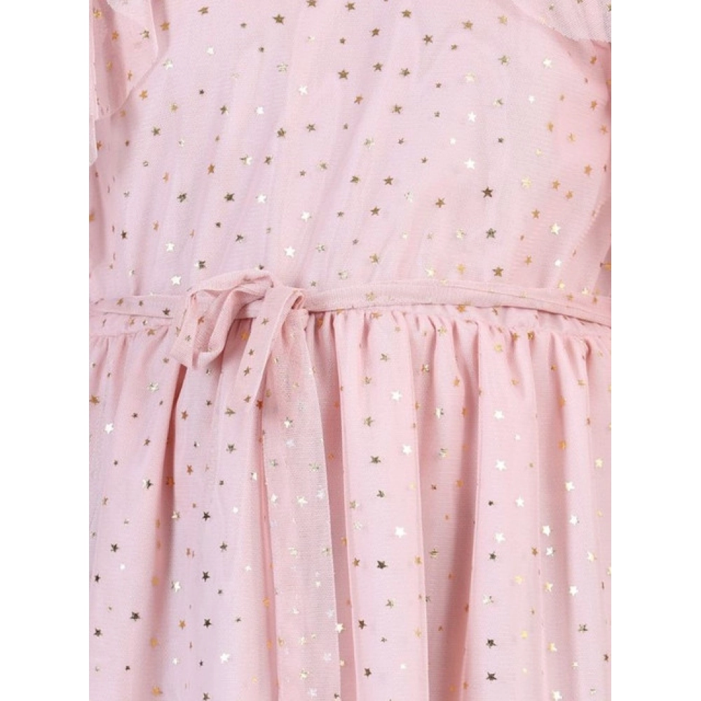Generic Girl's Net Printed Sleeveless Dress (Blush Pink) - Image 4
