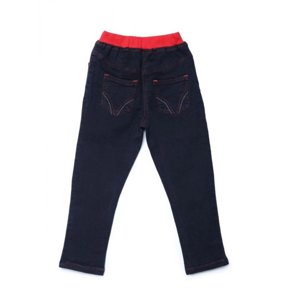 Generic Girl's Denim Ribbed Elasticated Jeans (Black) - Image 2