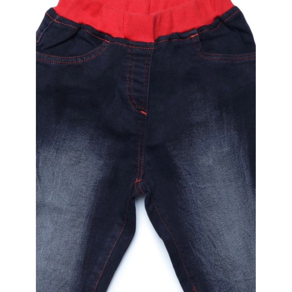 Generic Girl's Denim Ribbed Elasticated Jeans (Black) - Image 3