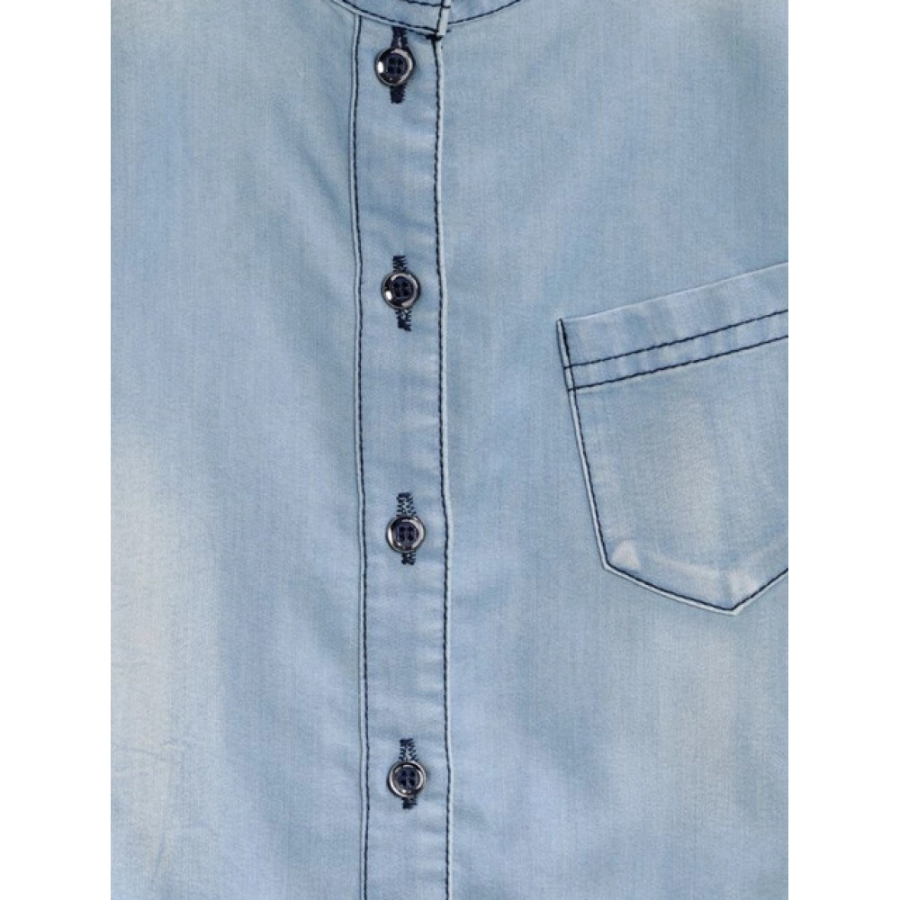 Generic Girl's Denim Embellished Sleeveless Jumpsuit (Blue) - Image 3