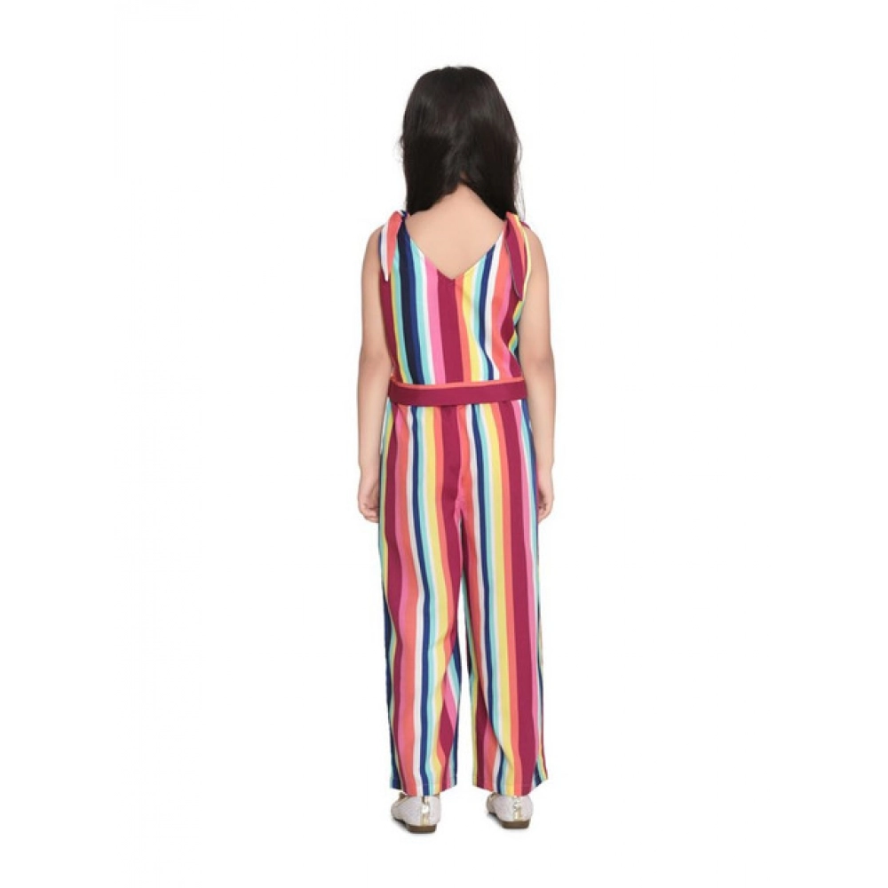 Generic Girl's Polyester Crepe Floral Cold Shoulder Crop Top and Pallazo Set (Multicolor) - Image 3