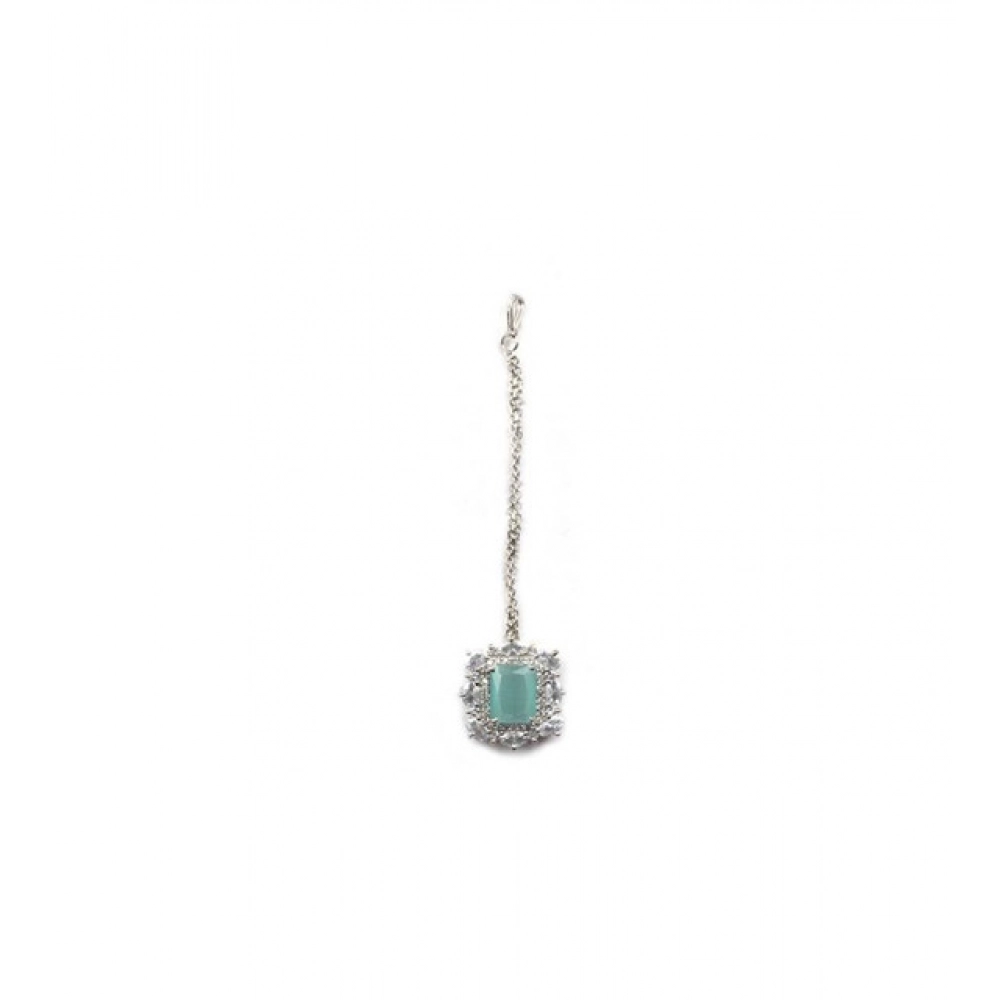 Generic Women's Brass Silver Plated Pendant Set (Mint) - Image 4