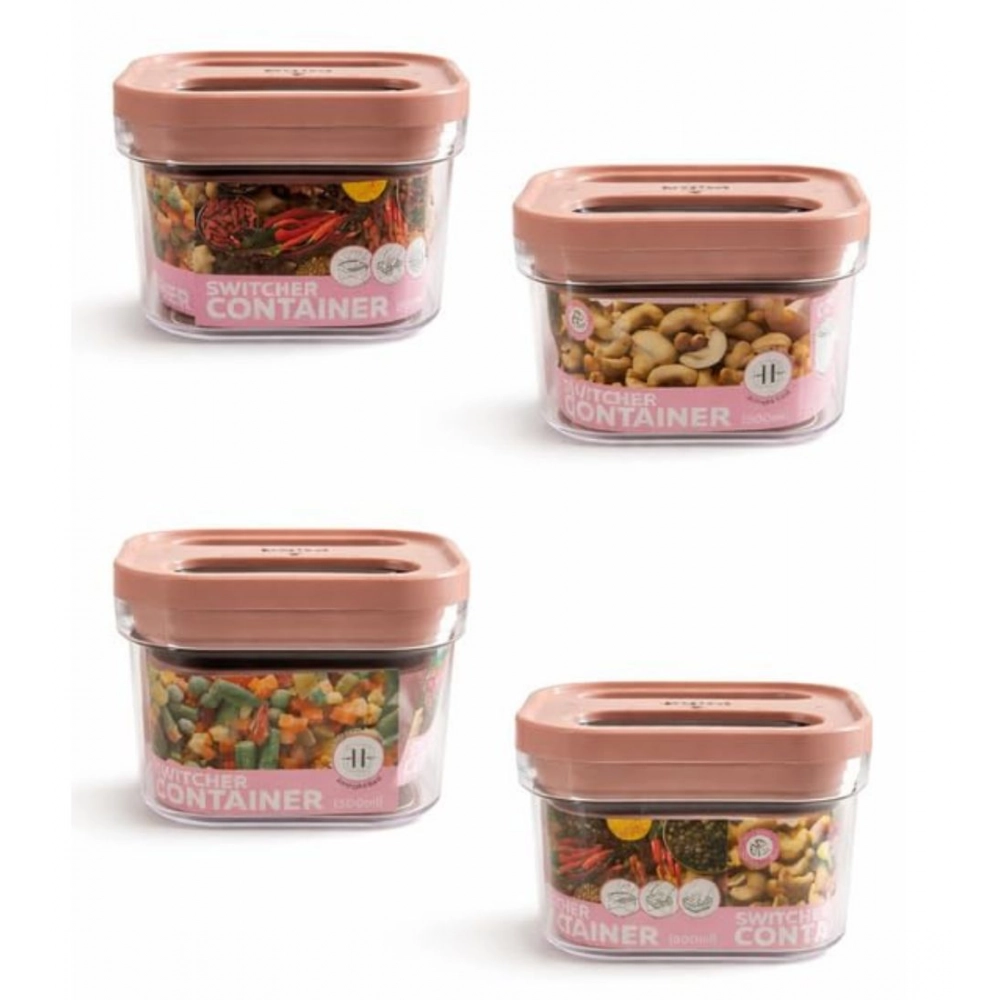 Generic Pack of 4 Switchers Airtight Storage Container Set 500 ML (Pink) - Image 2