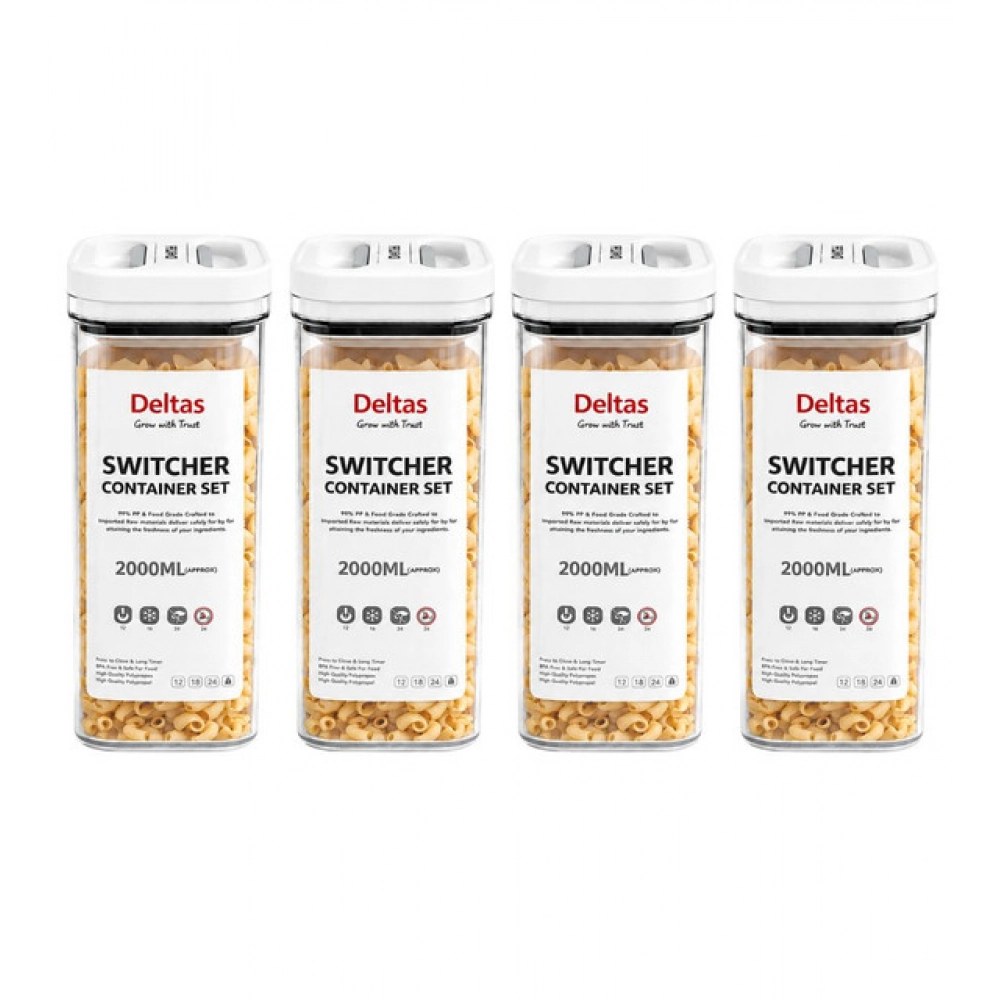 Generic Pack of 4 Switchers Airtight Storage Container Set 2000 ML (White) - Image 2